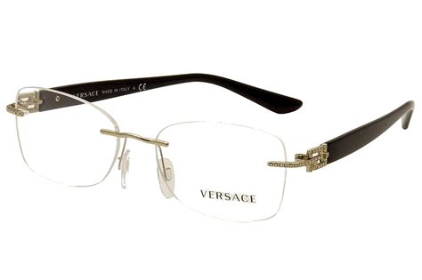 versace black frame eyeglasses|versace rimless eyeglasses for women.